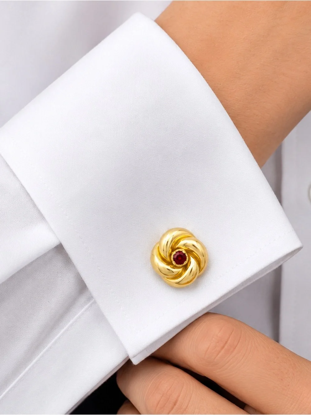 Vintage Ruby knot cufflinks